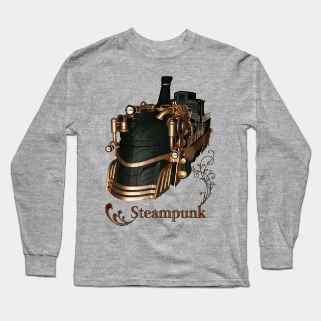 Awesome steampunk train Long Sleeve T-Shirt by Nicky2342